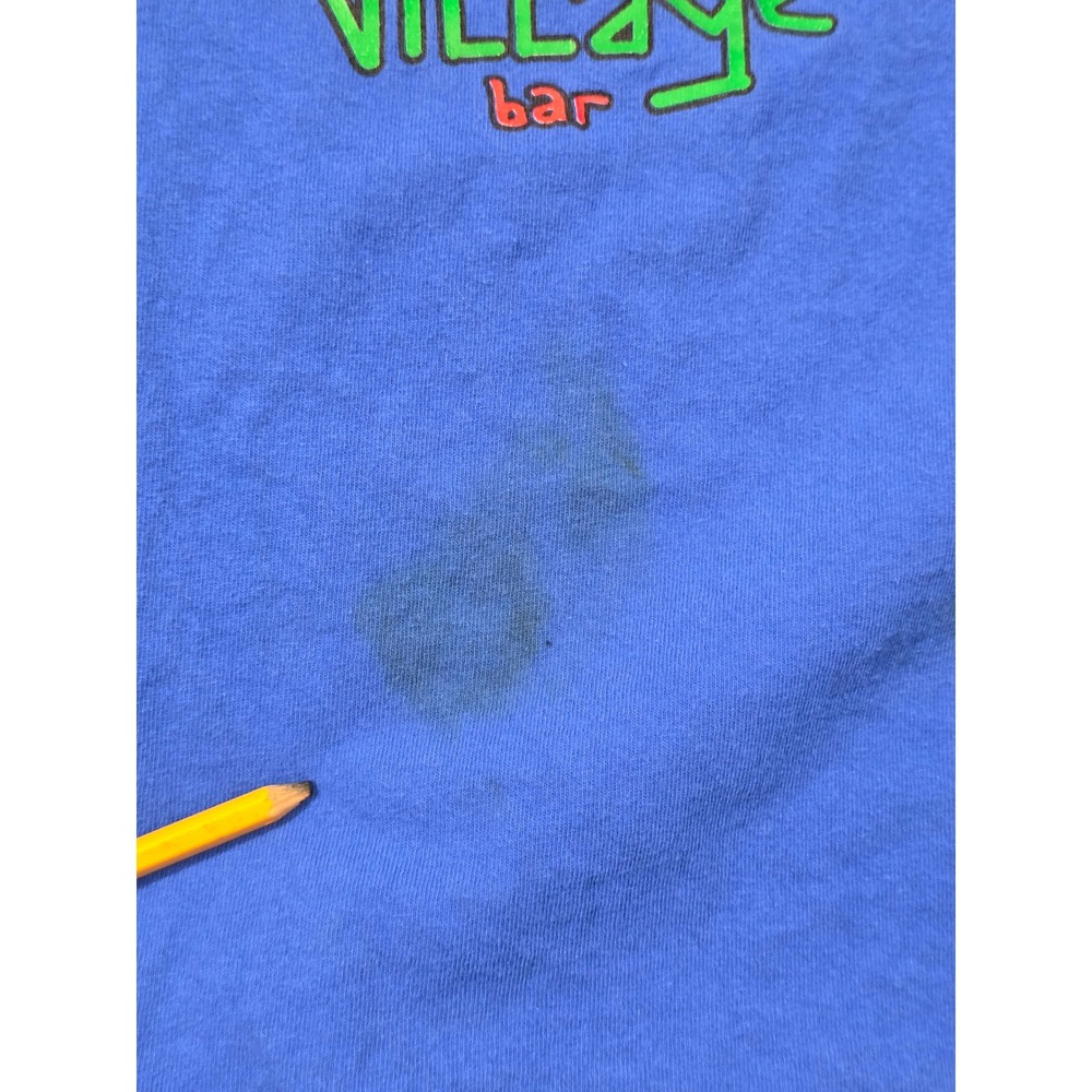 Village Bar Christmas Elfed Up Graphic T-Shirt Mens XL Blue Funny Beer Holiday - Picture 9 of 11
